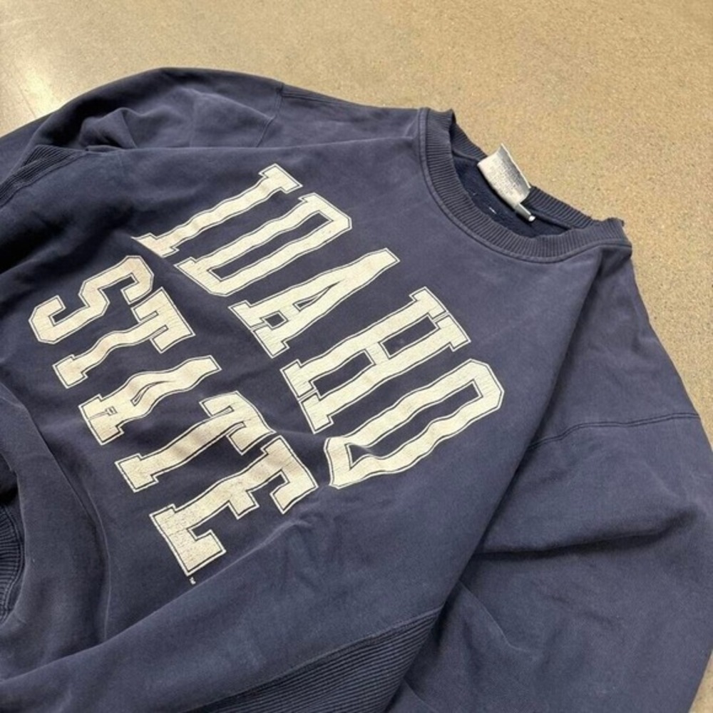 vintage big graphic spellout idaho state thick crewneck‎ XXL fits XL